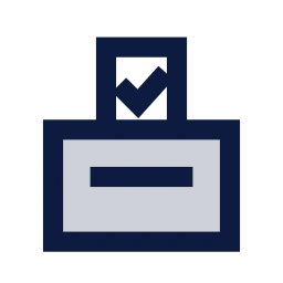 Ballot box icon, Sharp Duotone style