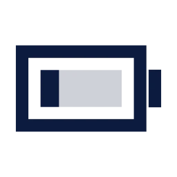 Battery low icon, Sharp Duotone style