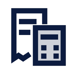 Bill calculation icon, Sharp Duotone style