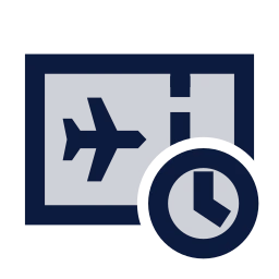 Boarding pass clock icon, Sharp Duotone style