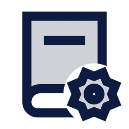 Book settings icon, Sharp Duotone style