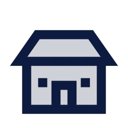 Bungalow icon, Sharp Duotone style