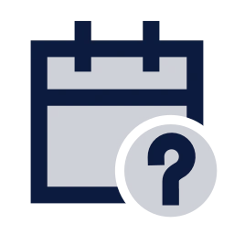 Calendar question icon, Sharp Duotone style