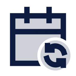 Calendar refresh icon, Sharp Duotone style