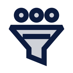 Candidate funnel icon, Sharp Duotone style