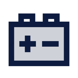 Car battery icon, Sharp Duotone style