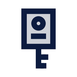 Car key icon, Sharp Duotone style