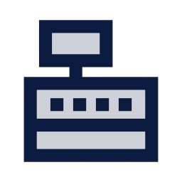 Cash register icon, Sharp Duotone style