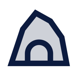 Cave icon, Sharp Duotone style
