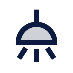 Ceiling light icon, Sharp Duotone style