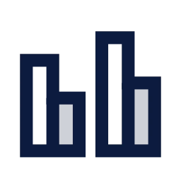 Chart bar grouped icon, Sharp Duotone style