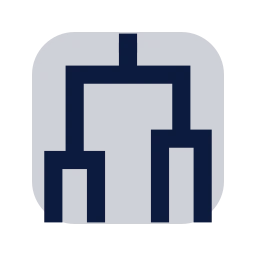Chart dendrogram icon, Sharp Duotone style