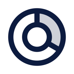 Chart donut icon, Sharp Duotone style