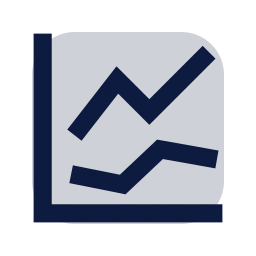 Chart line multi icon, Sharp Duotone style