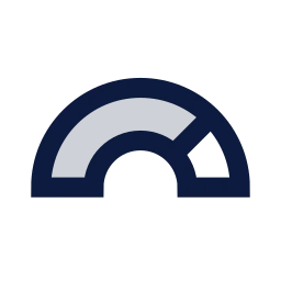 Chart semicircle icon, Sharp Duotone style
