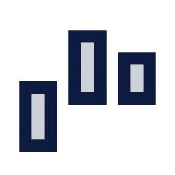 Chart waterfall icon, Sharp Duotone style