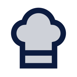 Chef hat icon, Sharp Duotone style