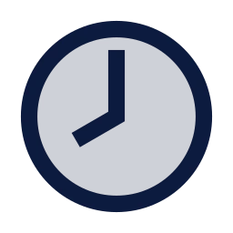 Clock 8 icon, Sharp Duotone style