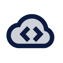 Cloud code icon, Sharp Duotone style