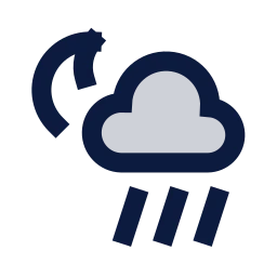 Cloud moon rain icon, Sharp Duotone style