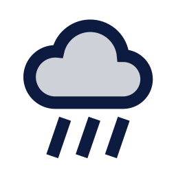 Cloud rain icon, Sharp Duotone style