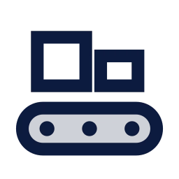 Conveyor belt icon, Sharp Duotone style