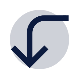 Corner left down icon, Sharp Duotone style