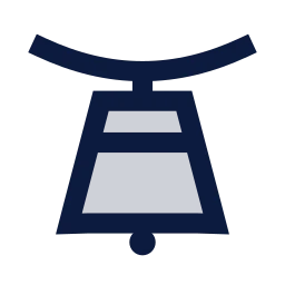 Cow bell icon, Sharp Duotone style