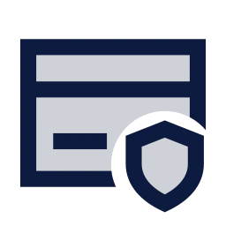 Credit card shield icon, Sharp Duotone style
