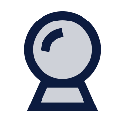Crystal ball icon, Sharp Duotone style