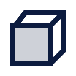 Cube icon, Sharp Duotone style