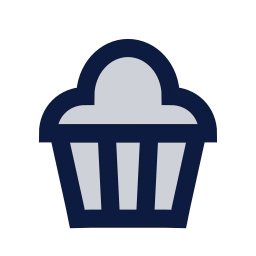 Cupcake icon, Sharp Duotone style