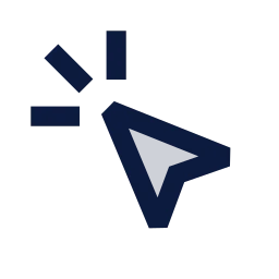 Cursor click icon, Sharp Duotone style
