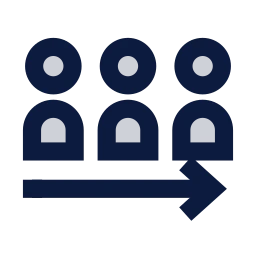 Customer queue icon, Sharp Duotone style