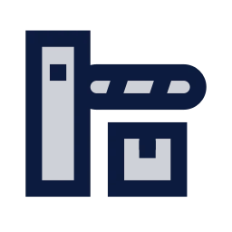 Customs checkpoint icon, Sharp Duotone style