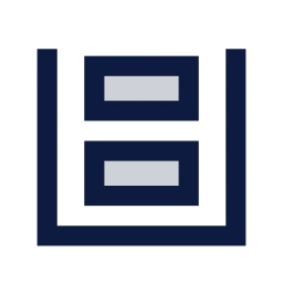 Data stack icon, Sharp Duotone style