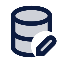 Database edit icon, Sharp Duotone style