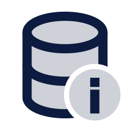 Database info icon, Sharp Duotone style
