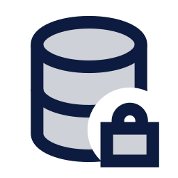 Database lock icon, Sharp Duotone style