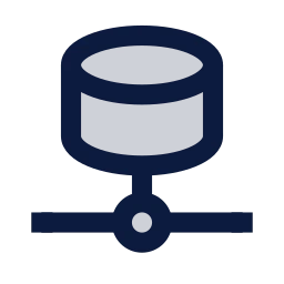 Database network icon, Sharp Duotone style