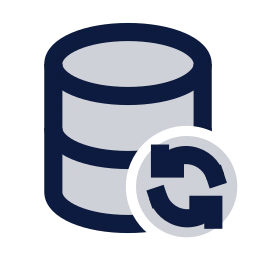 Database refresh icon, Sharp Duotone style