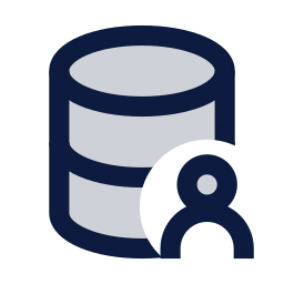 Database user icon, Sharp Duotone style