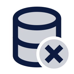 Database x icon, Sharp Duotone style