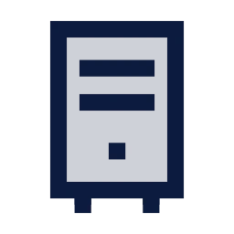 Desktop tower icon, Sharp Duotone style