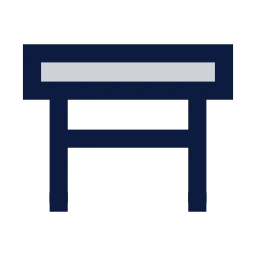 Dining table icon, Sharp Duotone style
