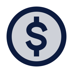 Dollar circle icon, Sharp Duotone style