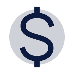 Dollar sign icon, Sharp Duotone style