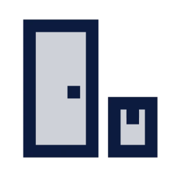 Doorstep delivery icon, Sharp Duotone style