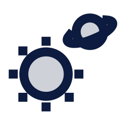 Exoplanet icon, Sharp Duotone style