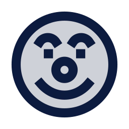 Face clown icon, Sharp Duotone style